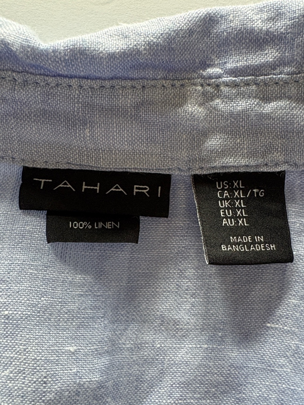 Tahari Linen Sky Blue Tunic Popover Size XL - Picture 8 of 10